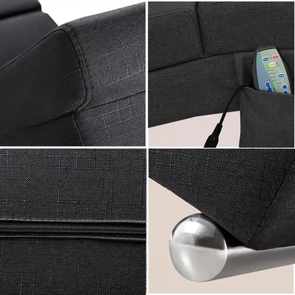 LONDON relaxfotel masszázs- és fűtési funkcióval, 186x55x89 cm, antracit Casaria