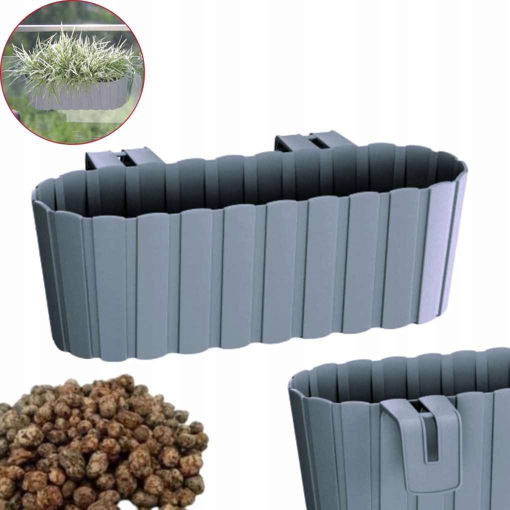 DDECZ400 Erkély kaspó Keramzit 1l