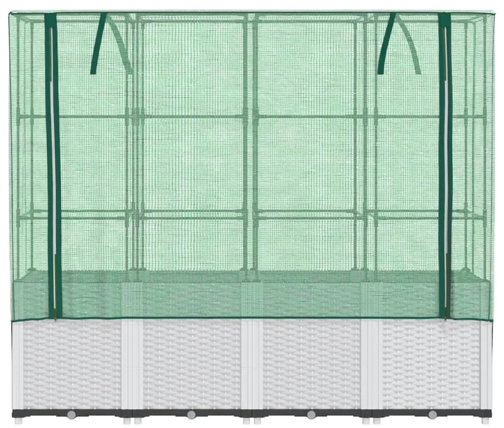 rattan megjelenésű magaságyás melegháztakaróval 160x40x153 cm