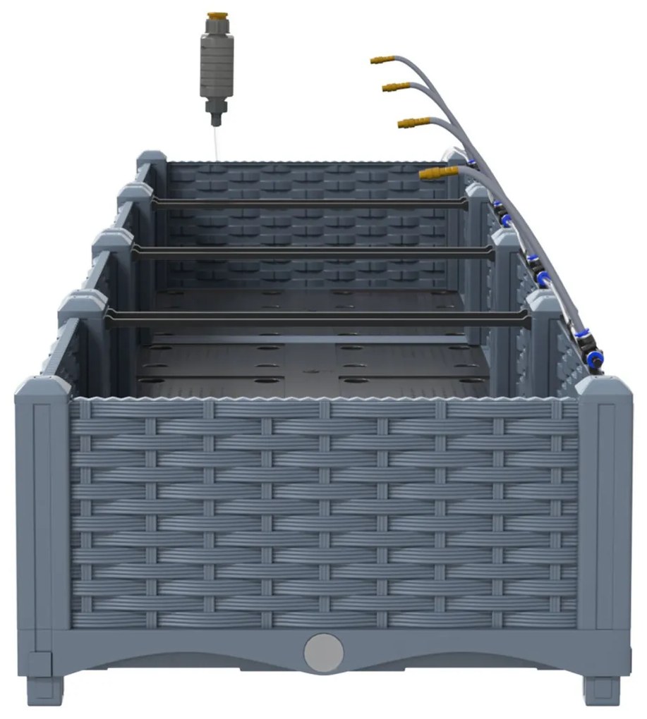 Kerti ültetők Világosszürke 160 x 40 x 22 cm Acél