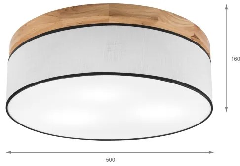 Brilagi - LED Mennyezeti lámpa BELLADONNA 3xE27/15W/230V átm. 50 cm fehér/tölgy