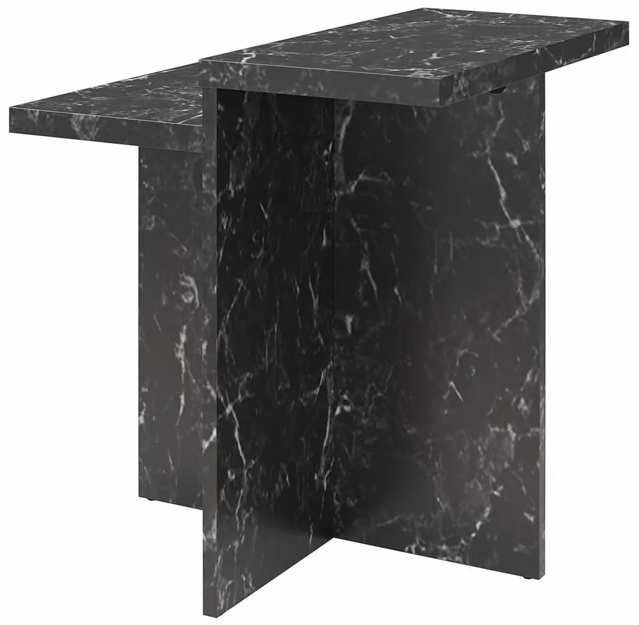 Fekete dohányzóasztal márvány dekorral 56x56 cm Brielle – CosmoLiving by Cosmopolitan