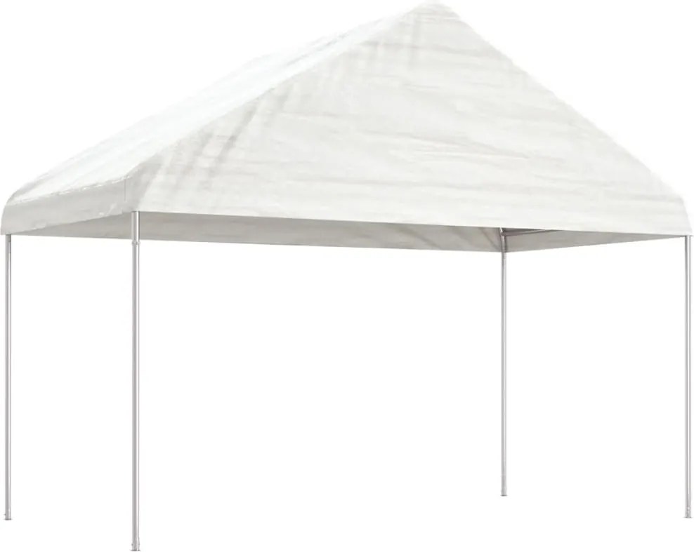 vidaXL fehér polietilén pavilon tetővel 4,08 x 2,23 x 3,22 m