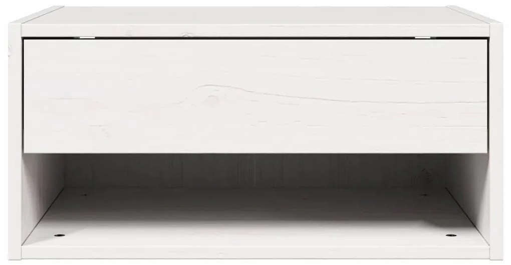 Éjjeli asztal fiókkal Fehér 50 x 32.5 x 24 cm Tömör fenyőfa