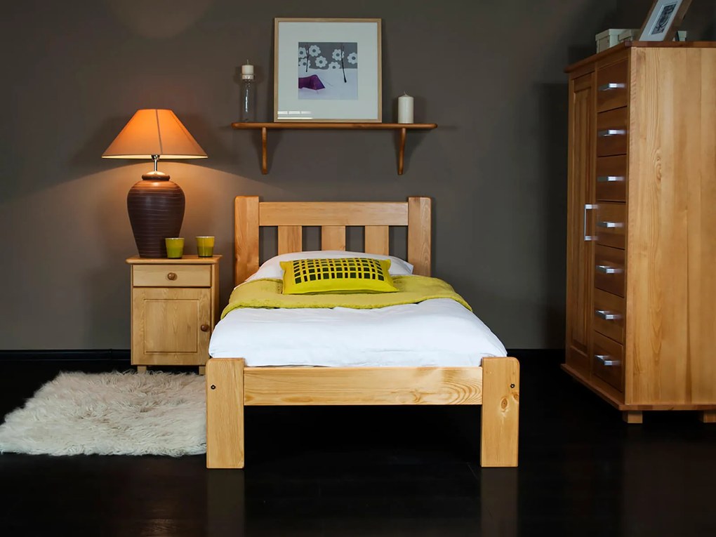 Fenyő ágy 90x200 Brita éger