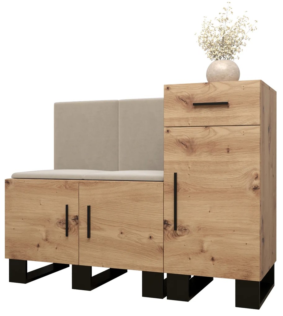 Előszobabútor Amanda 18 (artisan tölgy + bézs). 1086010