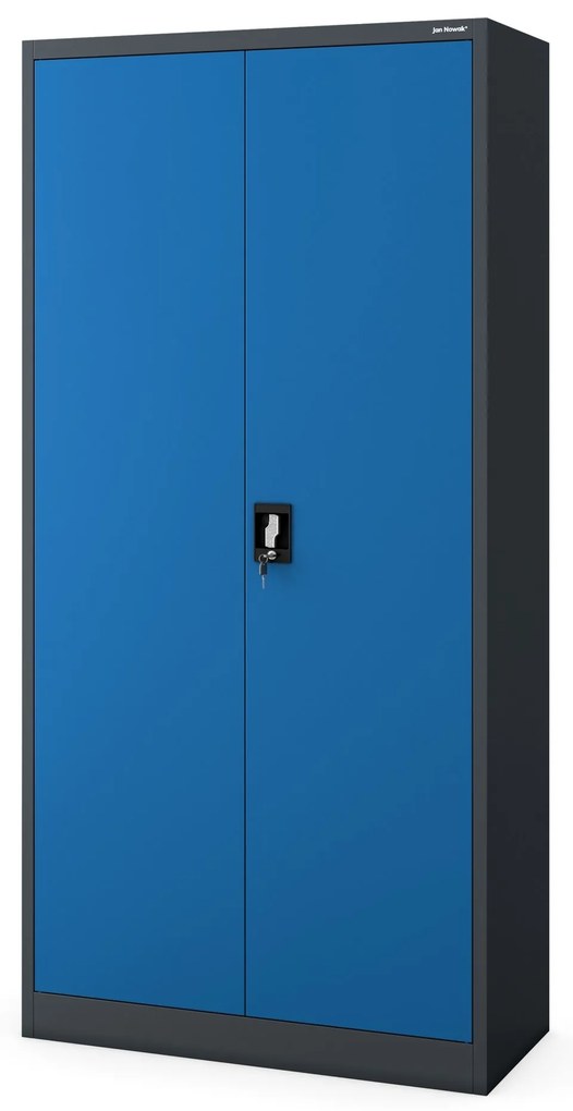 Fém iratszekrény JAN, 900 x 1850 x 400 mm, antracit-kék