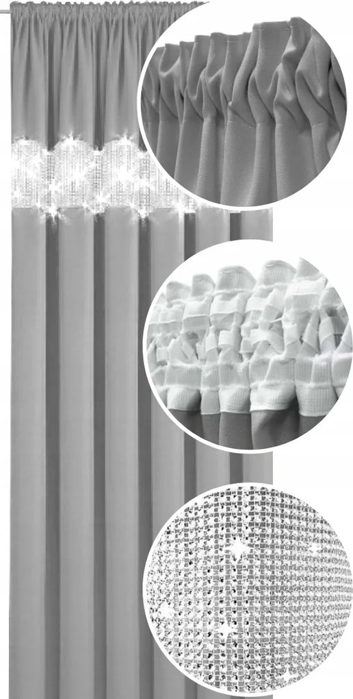 Kész függöny sima 145x220 strasszokkal matt flitteres függöny békáknak