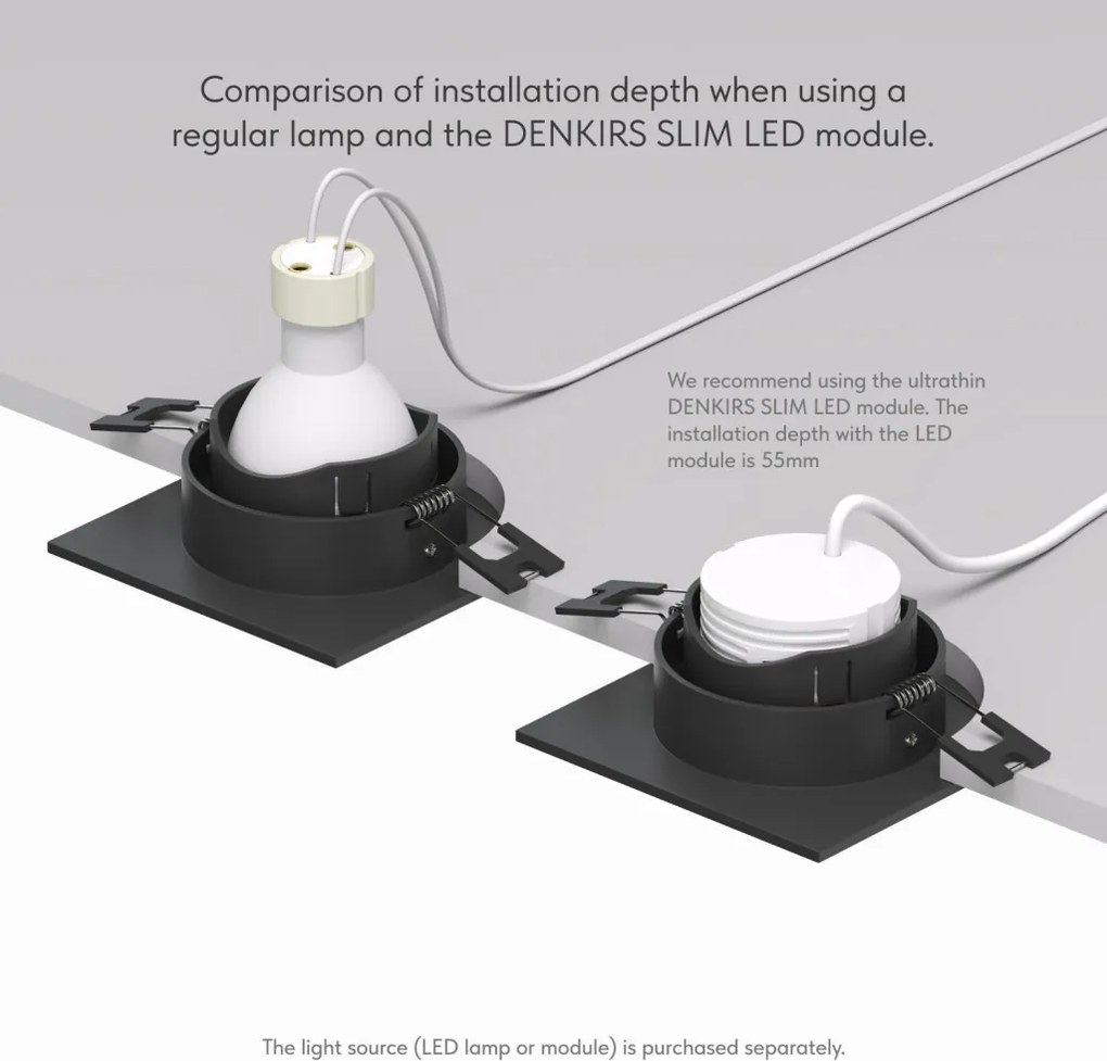Rodvig series recessed ceiling downlight — DK/EU-3071-BK