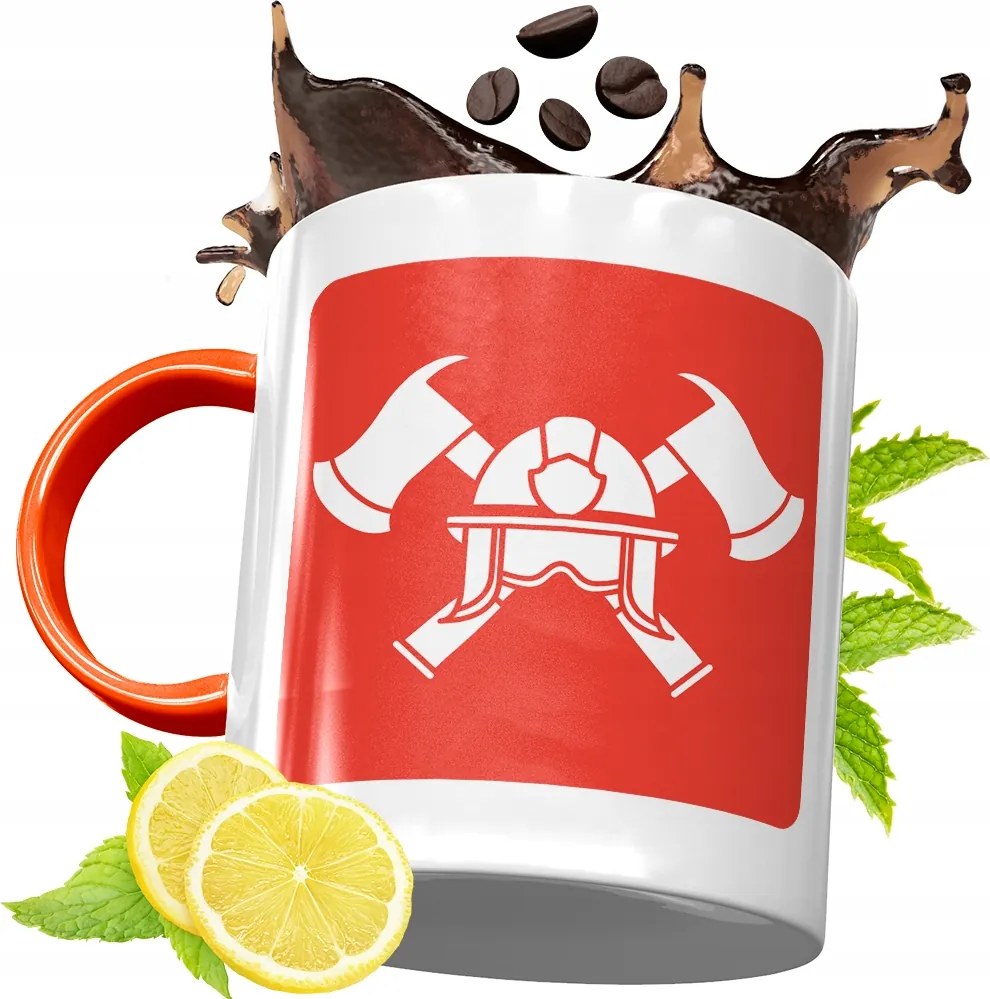 Narancssárga Bögre Tűzoltónak Tökéletes Ajándék fényképes nyomtatással