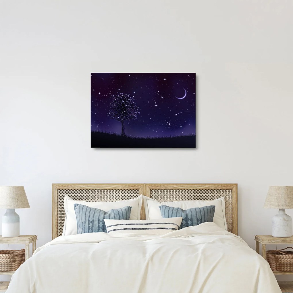 Kép - Illusztrációban fogott éj (üvegen) (70x50 cm)