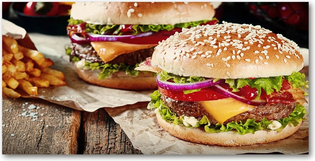 Fotó kép edzett üveg Hamburgerek 140x70