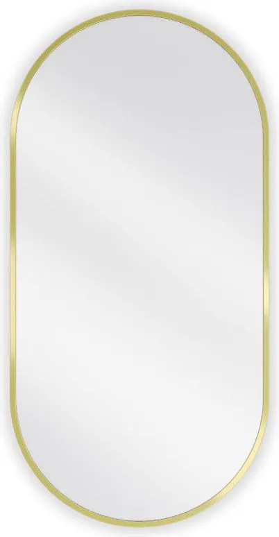 Mexen Loft ovális fürdőszobai tükör 90 x 45 cm, arany keret - 9851-090-045-000-50