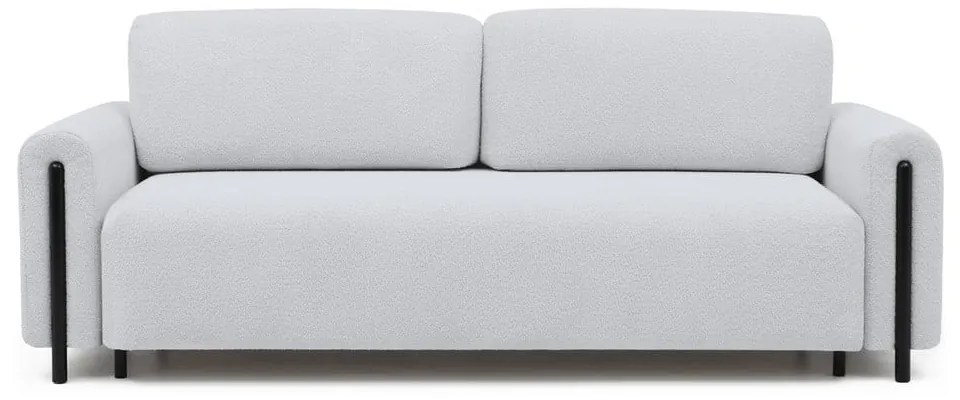 Szürke buklé kinyitható-tárolóhelyes kanapé 244 cm Arcadova – ELTAP