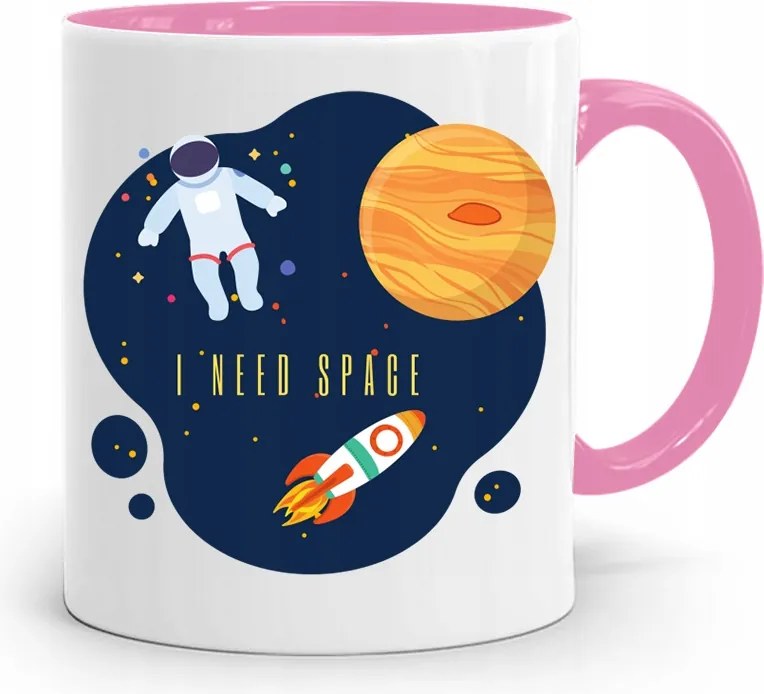 Rózsaszín Bögre Gyereknapra És Need Space-re fényképes nyomtatással