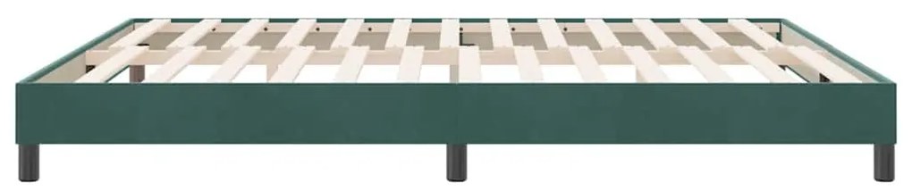 vidaXL sötétzöld bársony rugós ágy matrac nélkül 180x220 cm