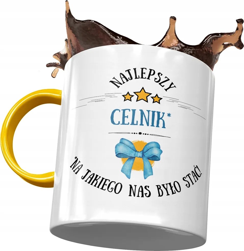 Sárga Bögre Vámosnak Legjobb Vámos Ajándék Nyomtatott Fotóval