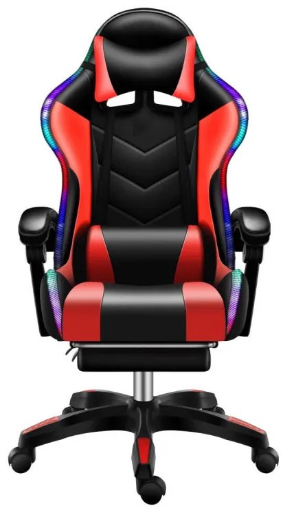 Likeregal 920 LED-es gamer szék lábtartóval piros TT-1115