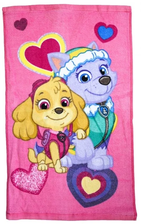 Gyermek törölköző PAW PATROL rózsaszín 30x50cm Setino