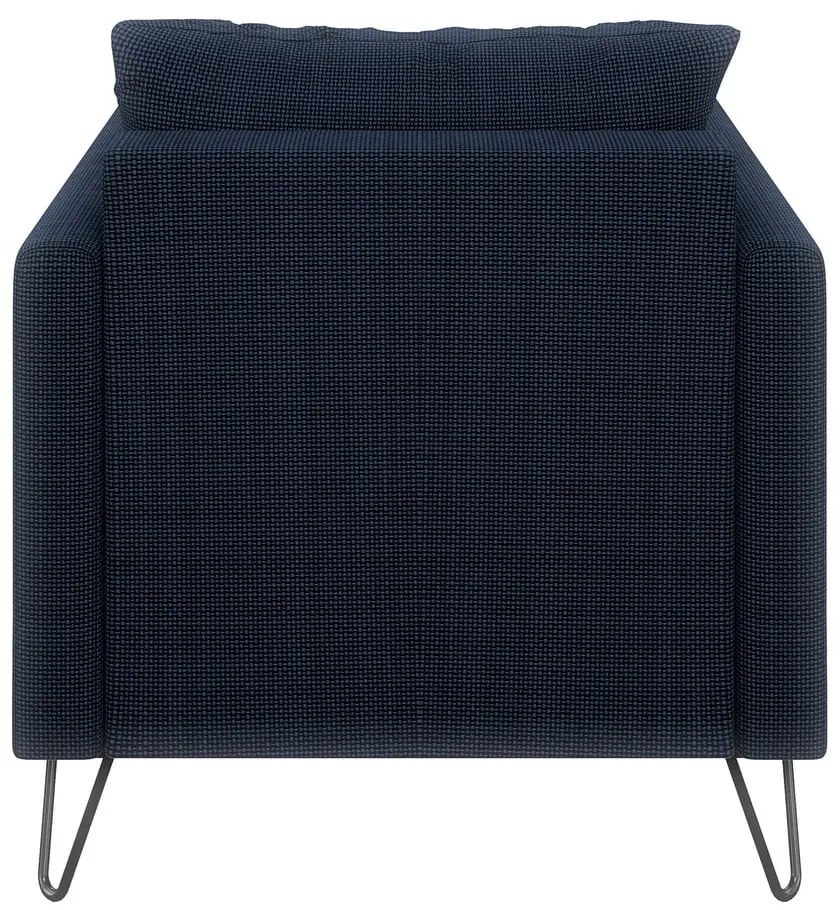 Sötétkék zsenília fotel Freya – Ropez