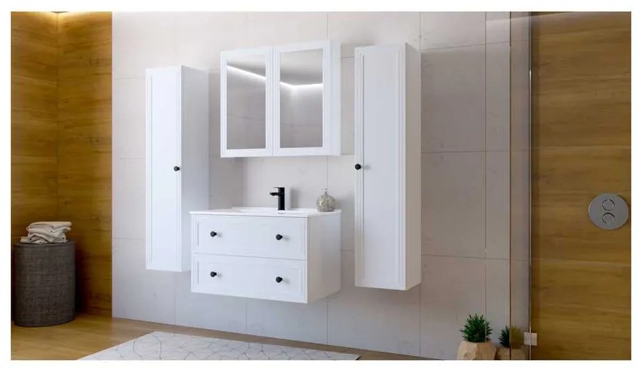 Bondi tükrös fali szekrény 80 cm, fehér
