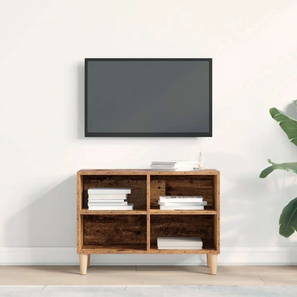 TV szekrény fa lábbal régi fa 69.5x30x50 cm