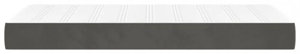 sötétszürke bársony zsebrugós ágymatrac 80 x 200 x 20 cm