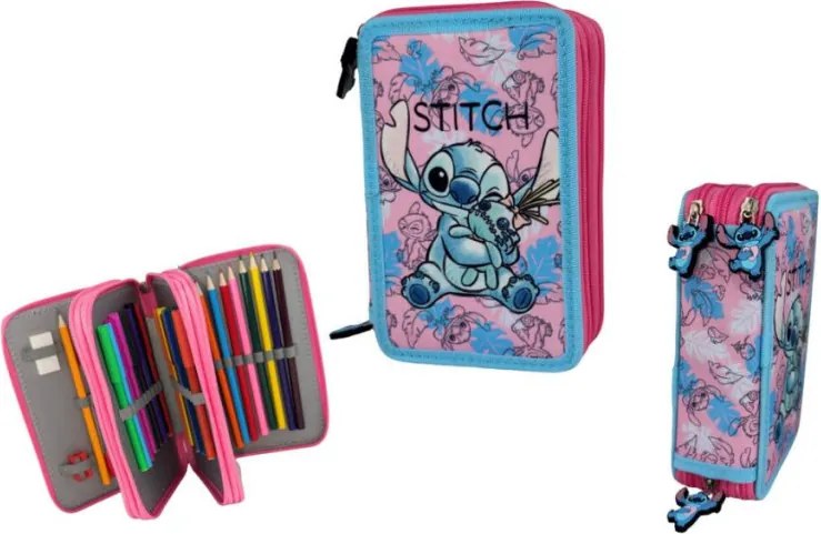 Disney Lilo és Stitch, A csillagkutya Doll tolltartó töltött 3 emeletes
