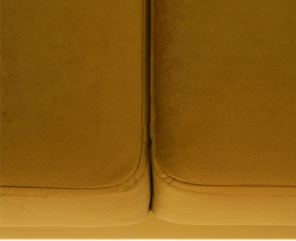 Teljesen kárpitozott heverő, 3-as ülés, mustár színű szövet, LUANA