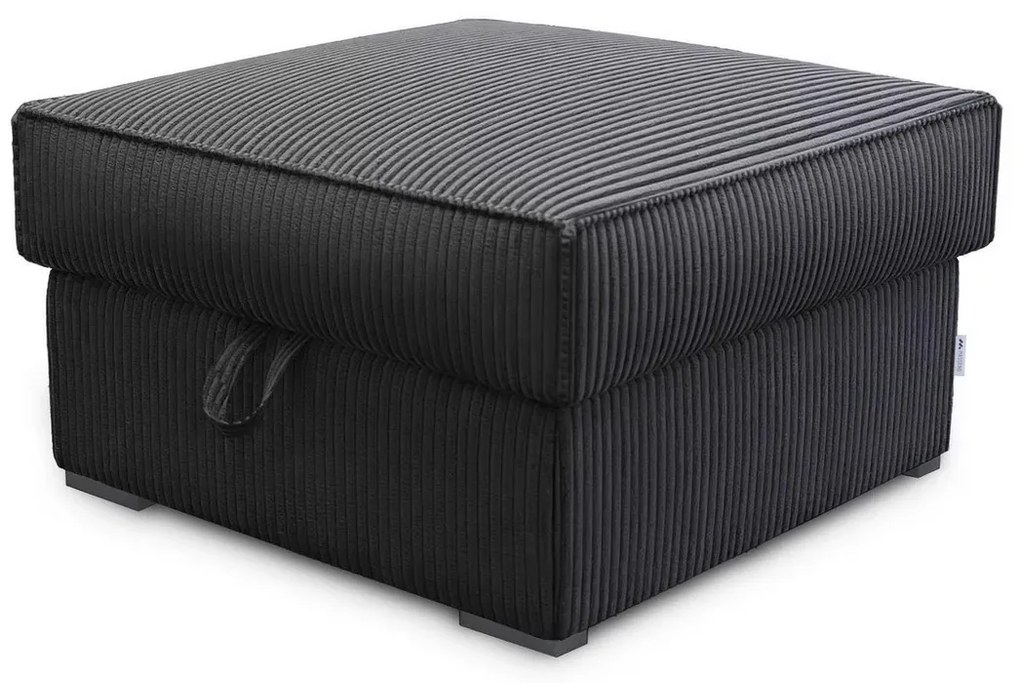 Fekete SMART COSARO tárolós puff, 65x65 cm