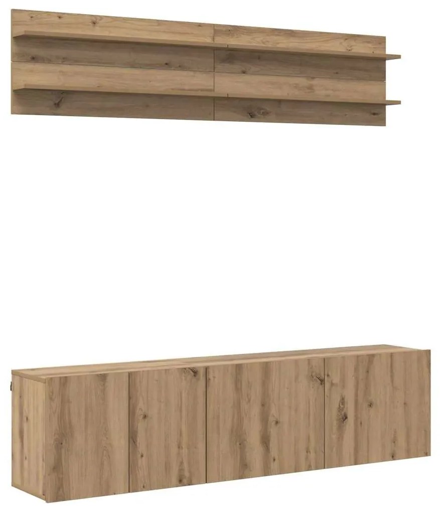 TV egységek Falra szerelhető 6 pcs kézműves tölgy Faanyag