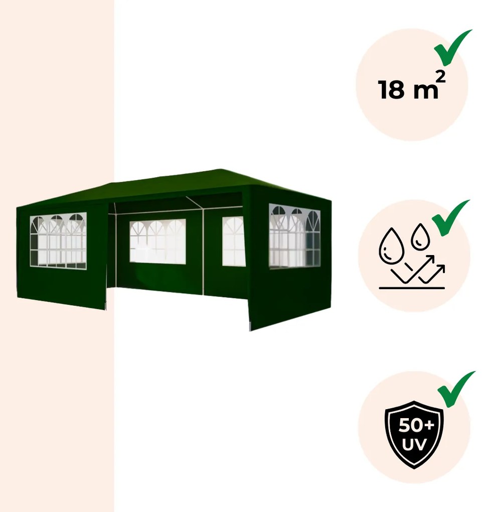 NEAPOL rendezvénysátor, 3x6m, zöld Jurhan