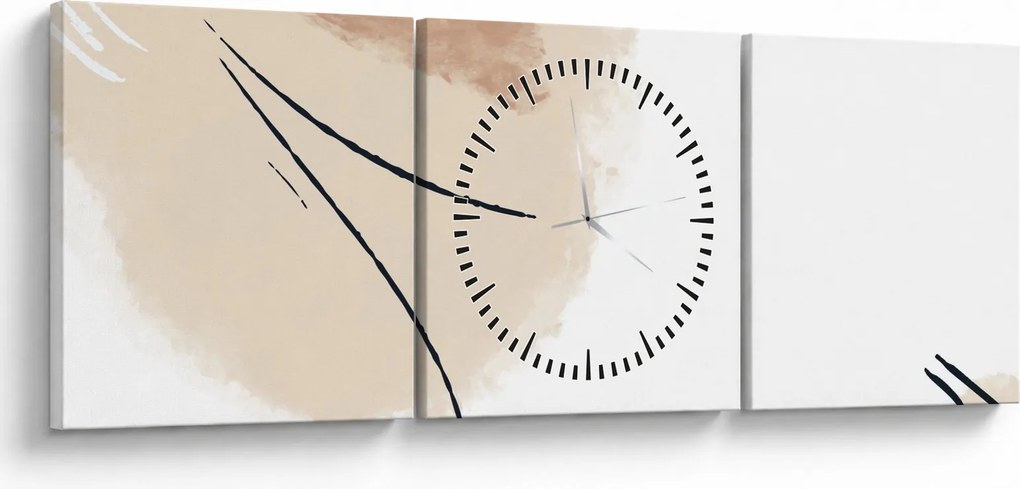 Kép - Fehér absztrakció (órával) (90x30 cm)