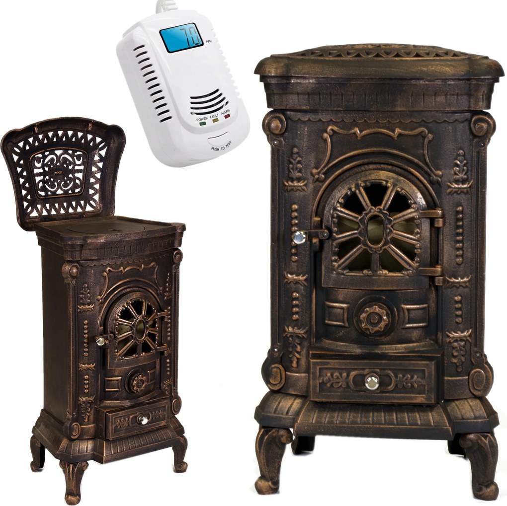 Kecske Kályha Kandalló 10KW barna Fa Britett 120mm Retro Style