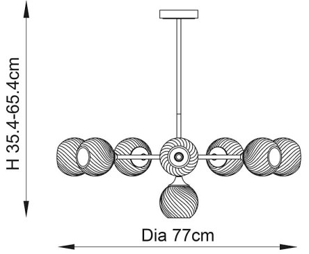 Endon 103172 - Csillár ALLEGRA 8xE14/7W/230V réz/átlátszó