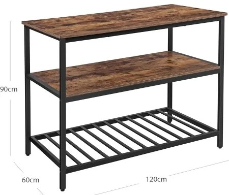 MARGE konyhai polcos állvány barna/fekete