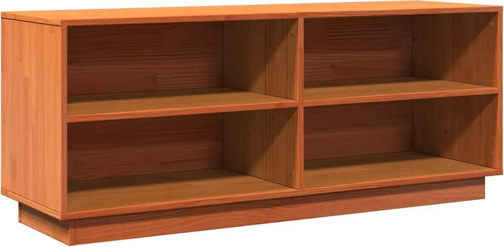 vidaXL viaszbarna tömör fenyőfa cipőszekrény 110 x 34 x 45 cm