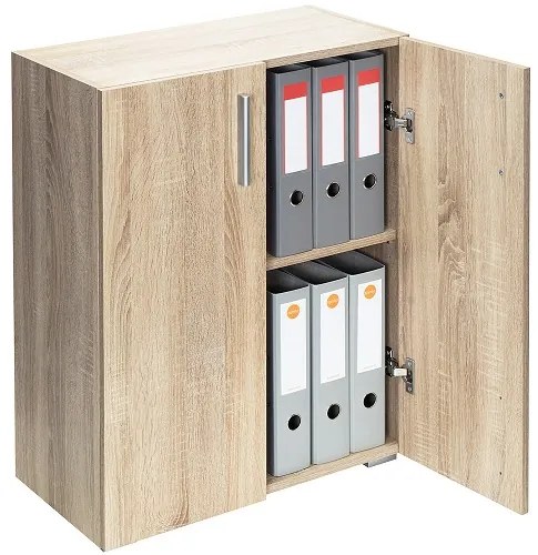 Casaria® Többfunkciós szekrény ajtókkal, tölgy - 2 polc