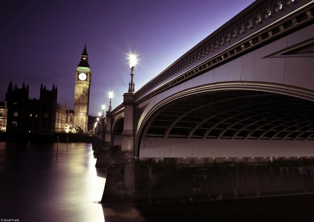 Poszter 29,7x21cm Westminster híd éjszaka, Assaf Frank