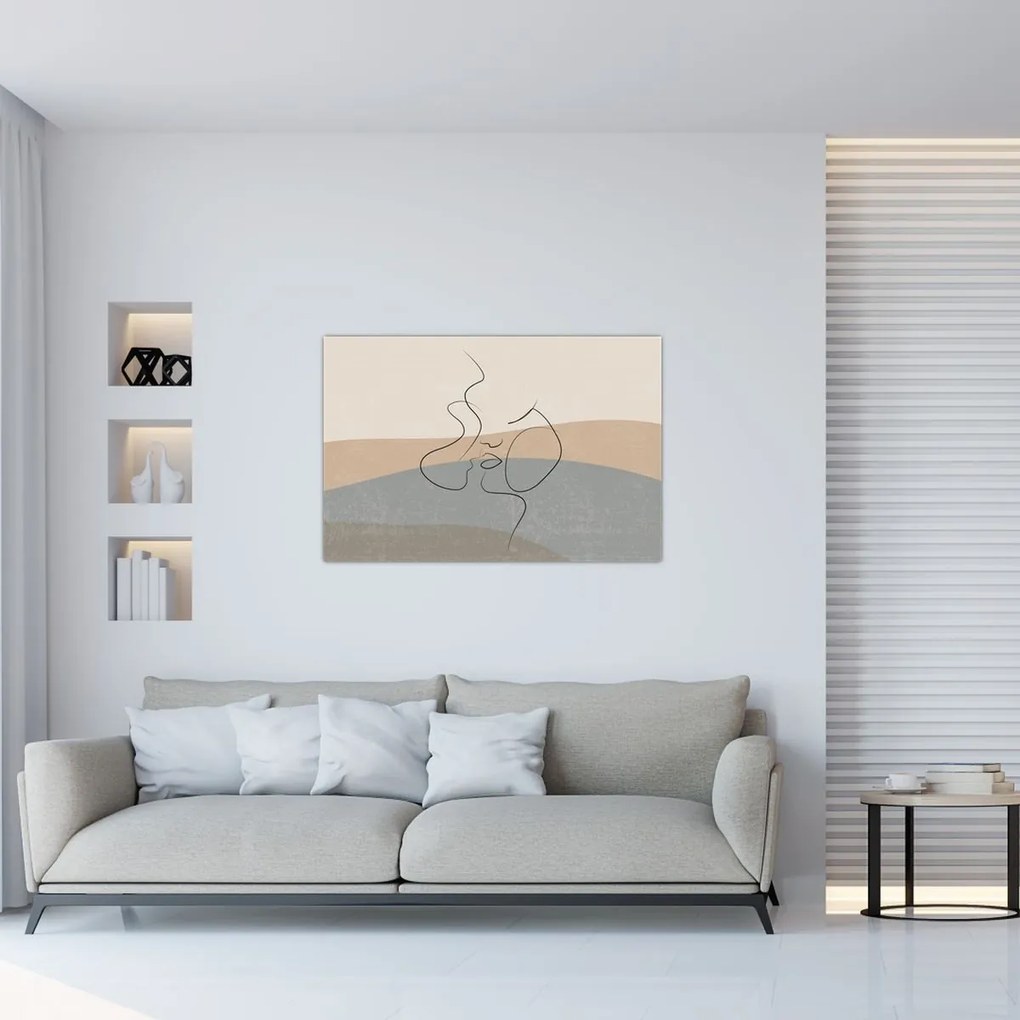 Kép - Line art csók (90x60 cm)