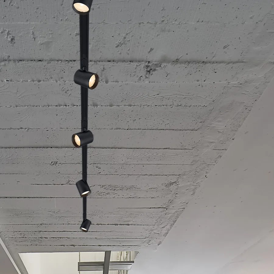 RENDL IRIS 7 egyáramkörös sínre fekete 230V LED 10W 24° 3000K