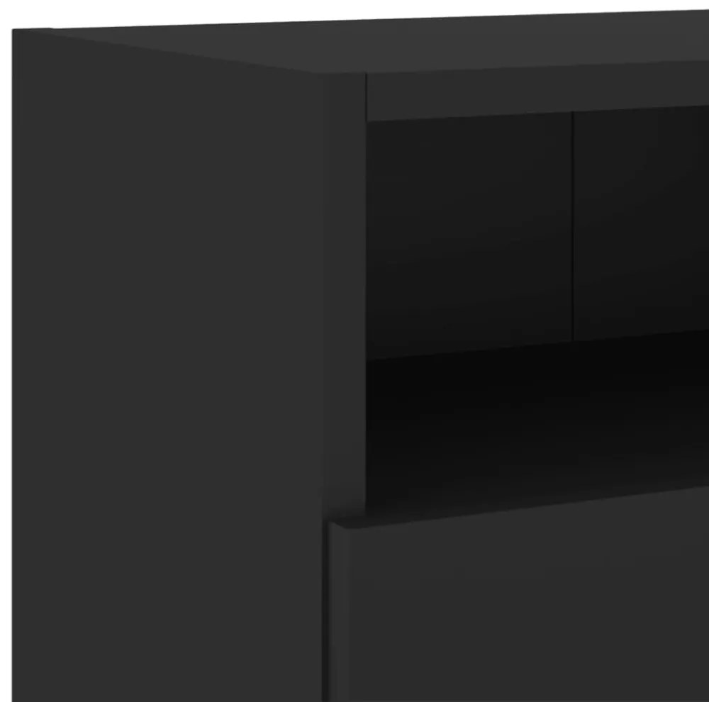 fekete szerelt fa fali TV-szekrény 100 x 30 x 30 cm