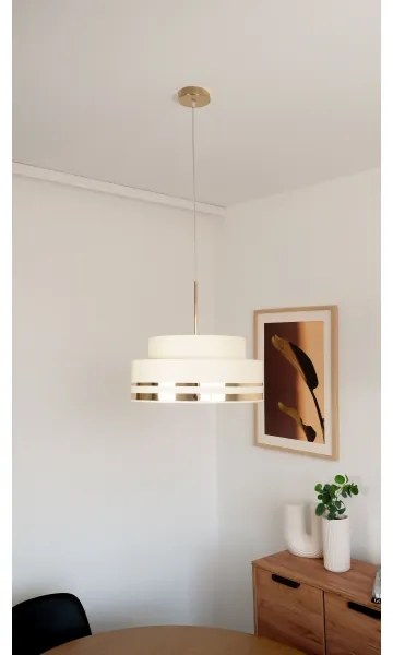 Csillár zsinóron TAMI 1xE27/60W/230V átm. 40 cm bézs/arany