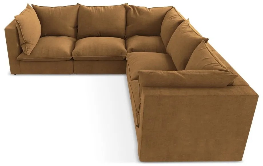 Terrakotta színű sarokkanapé Manao – Makamii