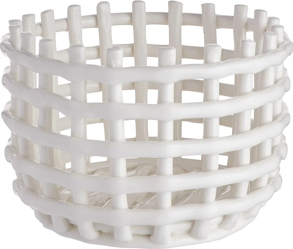 CRAFT kerámia kosár, krémszín Ø16cm