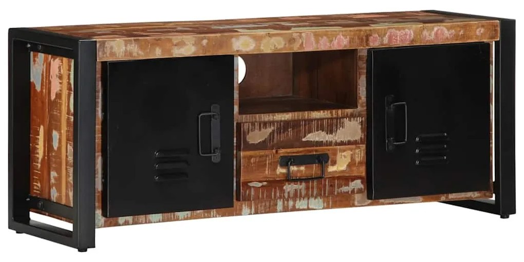 tömör újrahasznosított fa TV-szekrény 100x30x40cm