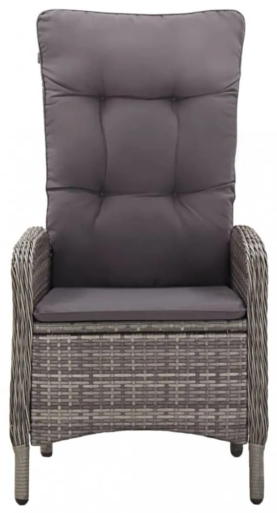 vidaXL 5 részes szürke polyrattan kerti bisztrószett