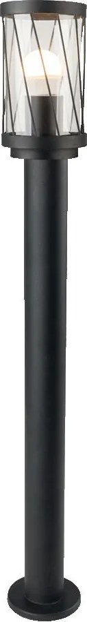 PREZENT 61038 COPENHAGEN Modern Kültéri Állólámpa Matt Fekete, Átlátszó E27 IP44
