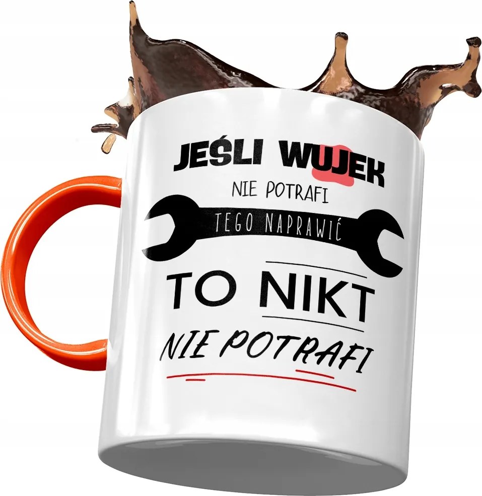 Narancssárga bögre Bácsi bácsinak Ajándék fényképes nyomtatással