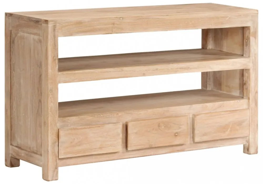 világosbarna tömör akácfa TV-szekrény 90 x 30 x 55 cm